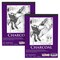 U.S. Art Supply; 9" x 12" Premium Heavy-Weight Charcoal Sketchbook (2 Pack, 64 Sheets Total) - 90lb (160gsm) Sketch Book Pad for Charcoal, Pencil & Pastel Drawing; Category:Mixed Media Paper; Image:2